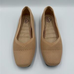 Cliffs by White Mountain Beige/Taupe Beslee Knit Flats Minimalist Understated